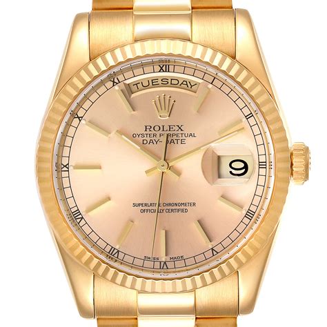 mens yellow gold rolex president